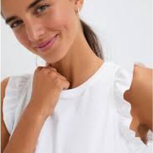 Tuckernuck White Ruffle Sleeve Tank